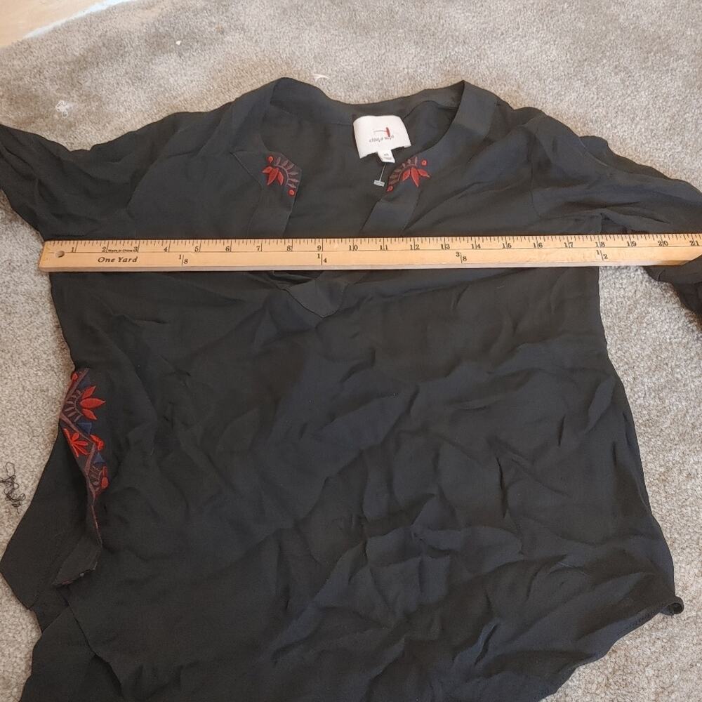 Cinq a sept Black Delicate Size Extra Small XS Top Blouse Embroidered - Picture 8 of 9